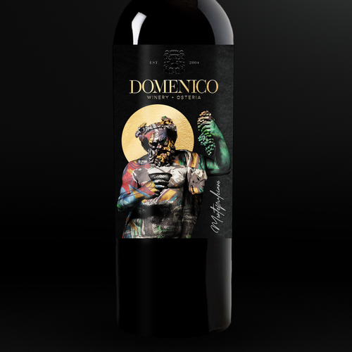 Creative label with the title 'Wine Label Design'