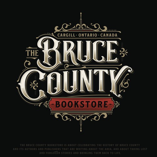 Ornament design with the title 'The Bruce County Bookstore'