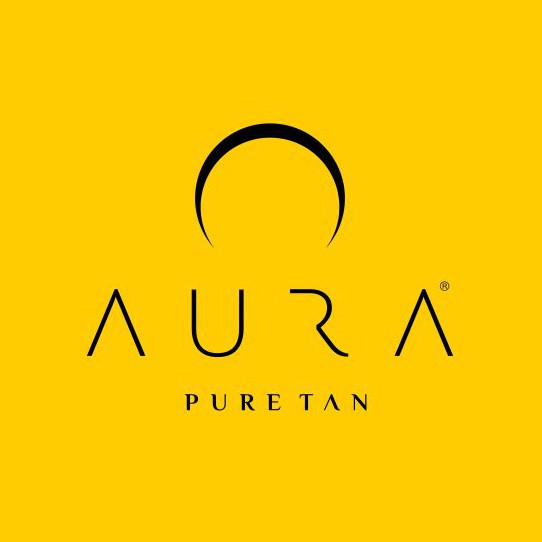 Aura logo with the title 'Elegant, slim logo for tanning cream.'