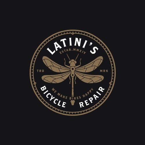 Bike logo with the title 'Latini's Bicycle Repair'