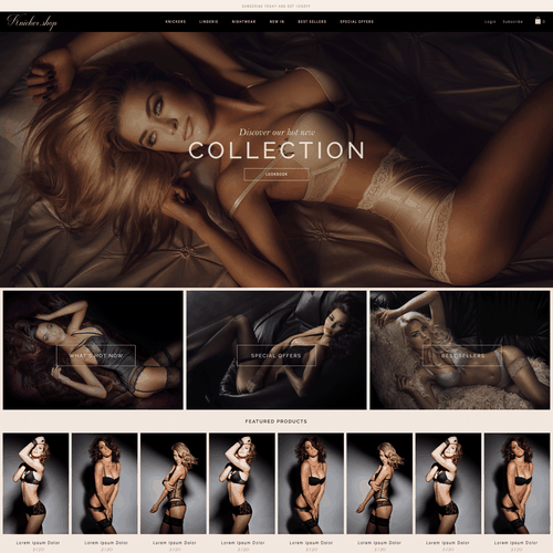 Underwear design with the title 'Knicker.shop'