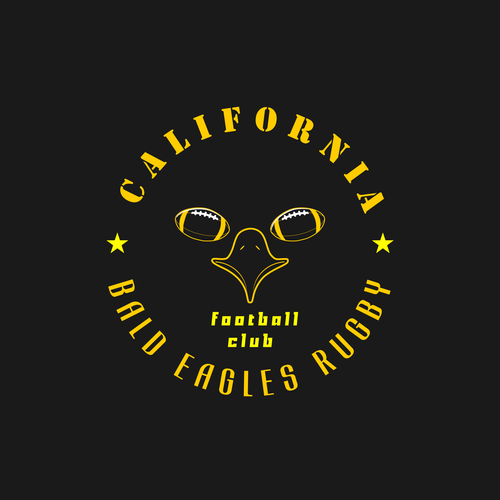 Rugby logo with the title 'BALD EAGLES RUGBY'