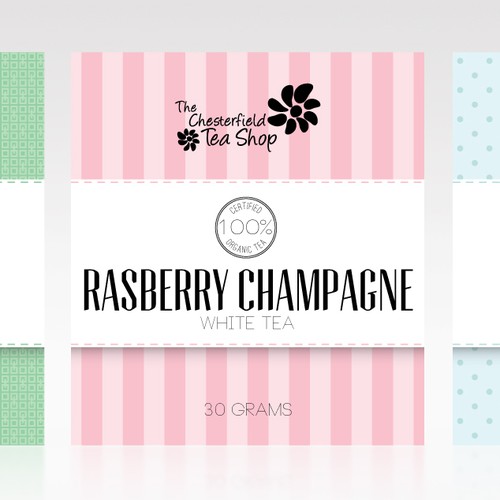 Sticker label with the title 'Flavoured Tea Labels'