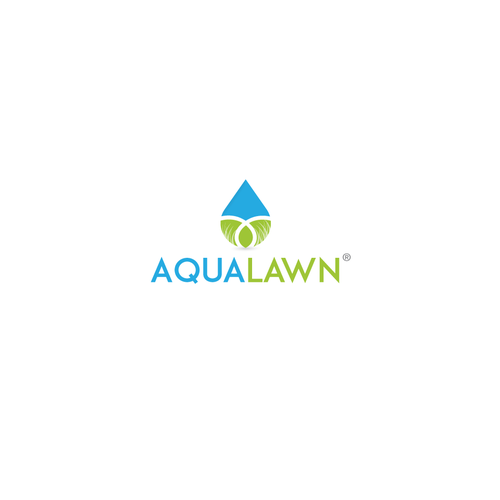Landscape design with the title 'AquaLawn Logo'
