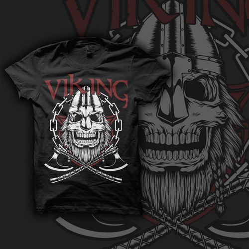 Axe design with the title 'Viking Warrior Skull'
