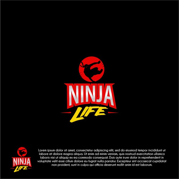 Parkour logo with the title 'logo concept for Ninja Life'