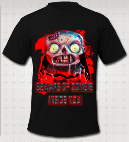 Danger design with the title 'Kick-Ass Zombie Apocalypse Shirt Design'