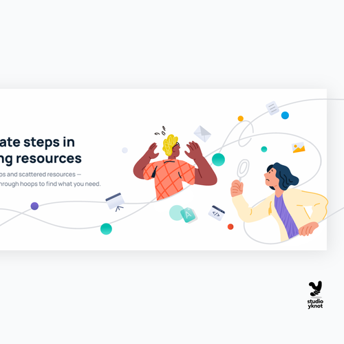 Library design with the title 'Illustration for website'