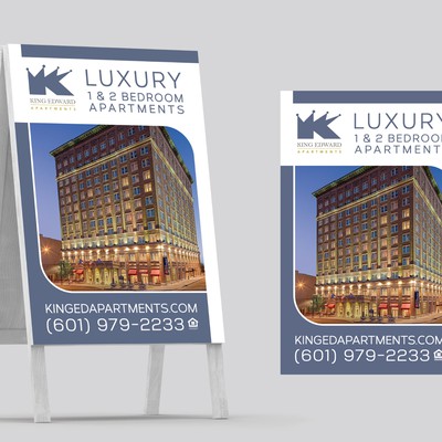 Sandwich Board design for King Edward Apartments