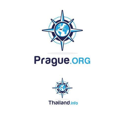 World map design with the title 'Prague org'