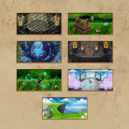 Video game design with the title 'Quest locations'