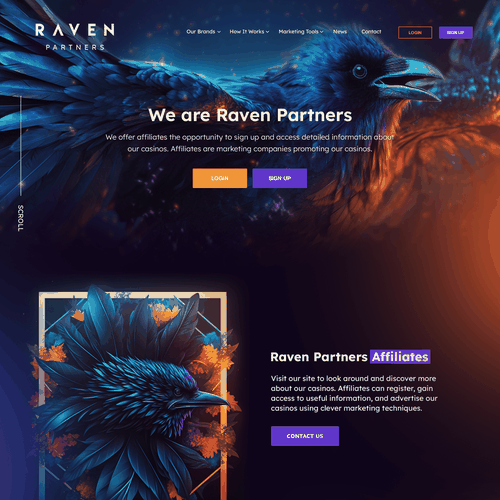 Mobile responsive website with the title 'Website for Raven Partners'