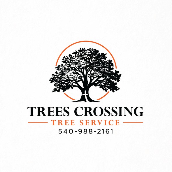Nature design with the title 'Natural Oak Tree Cross Logo'
