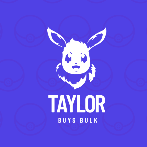 Pokémon design with the title 'Taylor Buys Bulk logo'