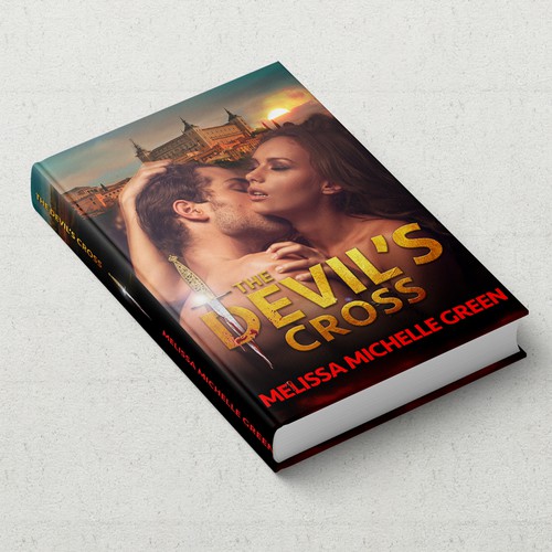 Collage book cover with the title 'Cover for Romantic Novel'