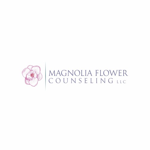 Flower design with the title ' Magnolia Flower Counseling LLC'
