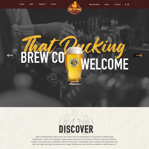 Cart design with the title 'Brewery Website Homepage Design'