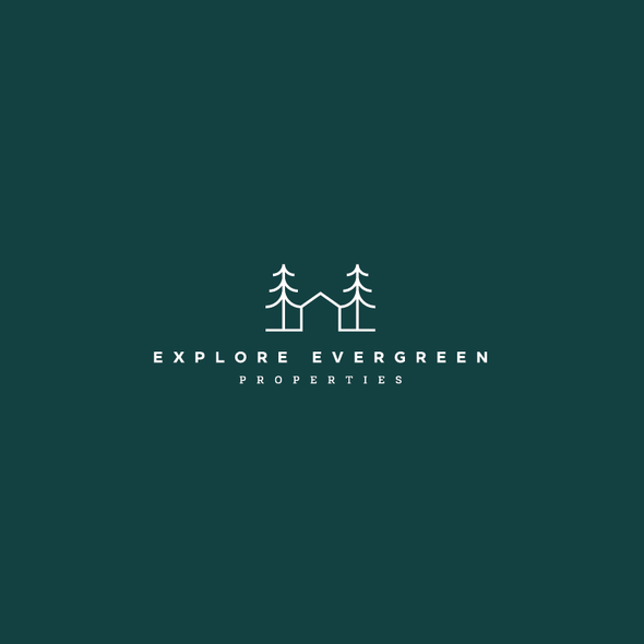 Evergreen design with the title 'Explore Evergreen Properties Logo'
