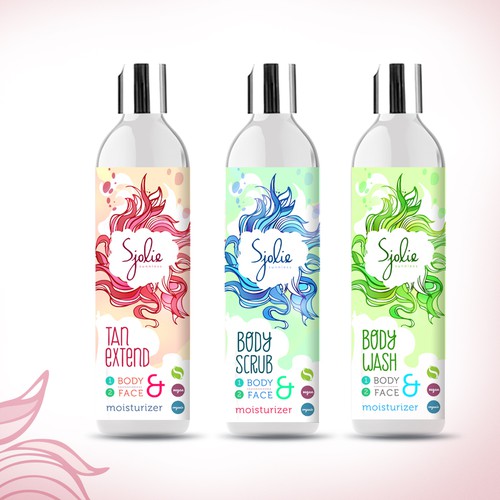Cosmetics label with the title ' product label sjolie'