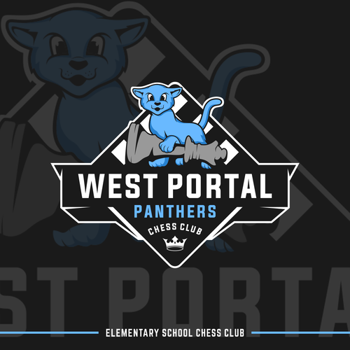 Panther logo with the title 'WEST PORTAL PANTHERS CHESS CLUB'