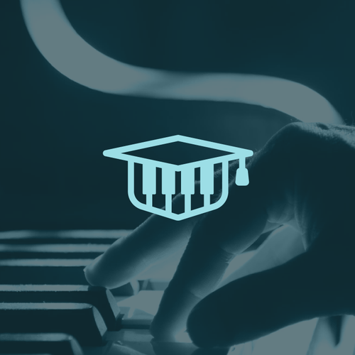 Graduation cap design with the title 'Learn Piano'