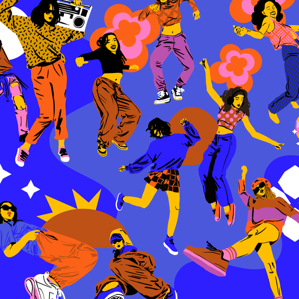 Adobe Illustrator artwork with the title 'Collection of woman dancing '