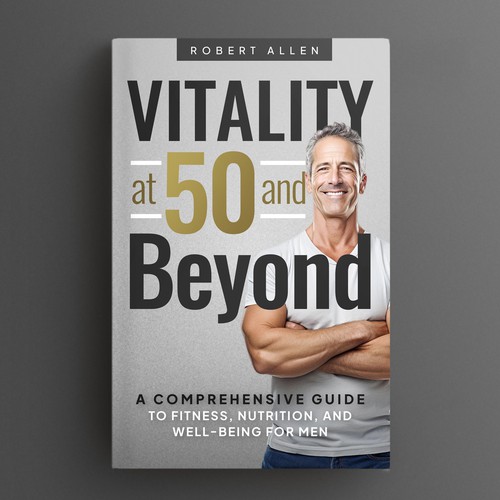 Fitness book cover with the title 'Health book for Man over 50'