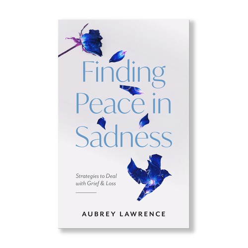 Collage book cover with the title 'Conceptual Book Cover About Overcoming Sadness'