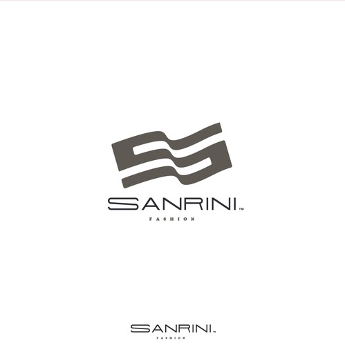 3D letter logo with the title 'SANRINI \ Brand Logo'