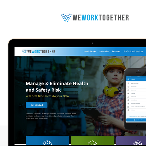 B2B website with the title 'Homepage design for WeWorkTogether'