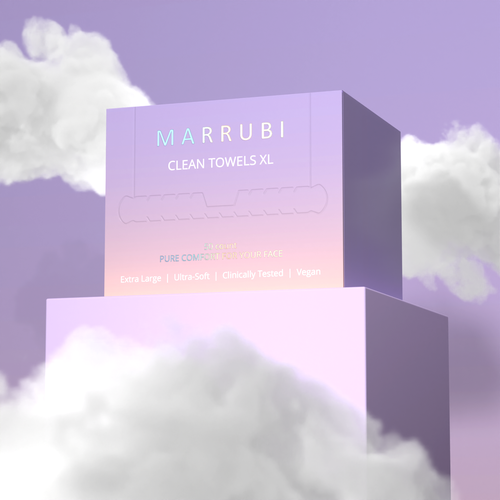 Beauty packaging with the title 'Marrubi – Clean Towels'