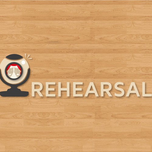 Theater logo with the title 'Rehearsal needs a new logo'