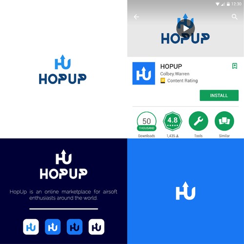 Marketplace logo with the title 'We need a new app icon for our online marketplace that works with our existing logo'