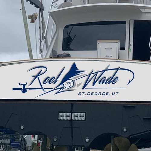 Marlin logo with the title 'Marlin fishing charter boat logo'