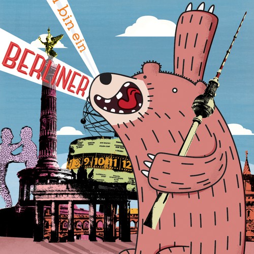 Pink artwork with the title 'Poster for 99designs Berlin'