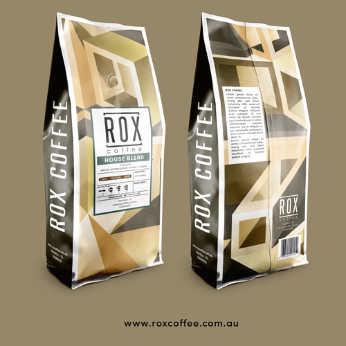Coffee packaging with the title 'Coffee Bag Packaging Design'