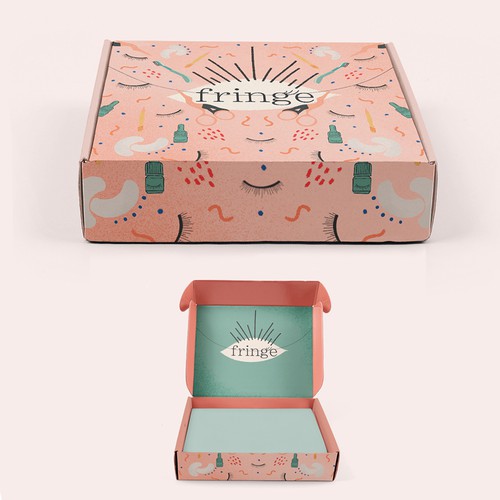 Subscription box packaging with the title 'Illustrated packaging design '