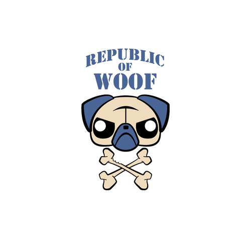 Pug logo with the title 'Republic of Woof'