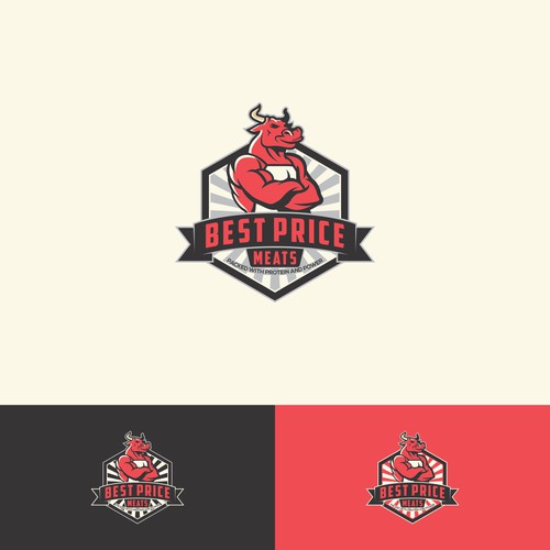Butcher logo with the title 'butcher logo concept with bull illustrator'