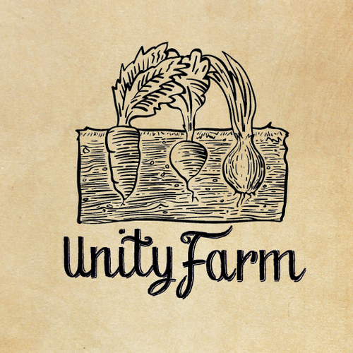 Farm design with the title 'Organic Farm Food Logo'