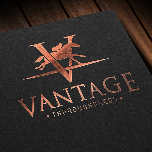 Horse brand with the title 'Vantage Thoroughbreds'