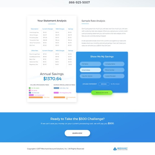 Credit card design with the title 'Landing Page v2'