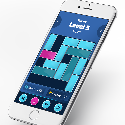 Pink and blue design with the title 'Game App Design'