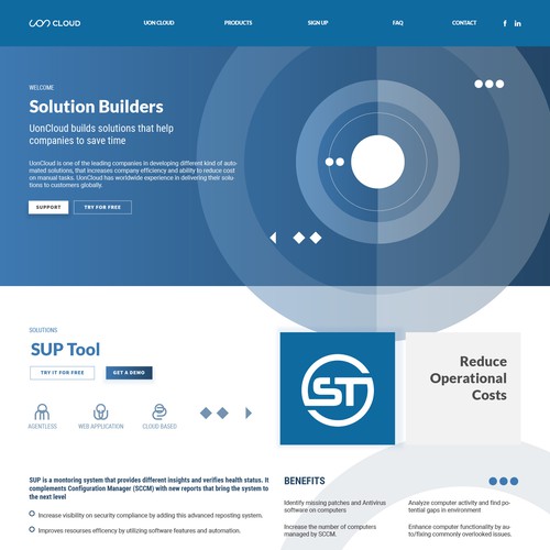 IT website with the title 'Clean website desing for SAAS developer company'