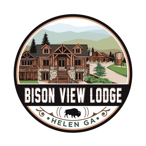 Lodge design with the title 'Logo for Beautiful Cabin and Lodge in the Mountains'
