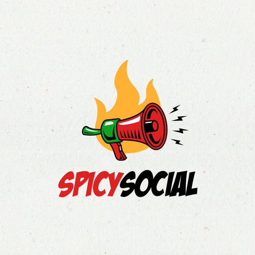 Chili pepper logo with the title 'Spicy Social Logo'