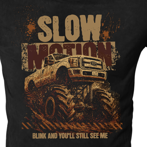 Distressed t-shirt with the title 'Tshirt Design Monster Truck'