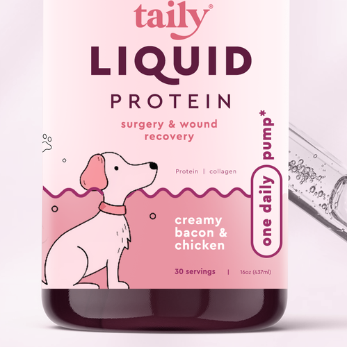 Pet food packaging with the title 'taily pet care'