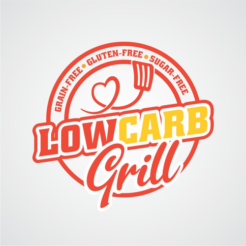Gluten-free logo with the title 'logo Low Carb Grill'