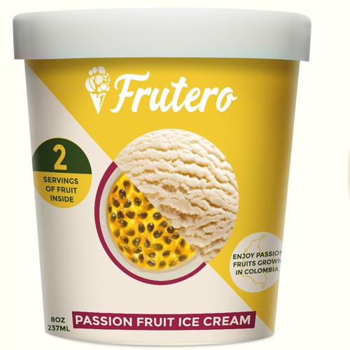 Ice cream label with the title 'Bold Packaging for Natural Ice Cream'
